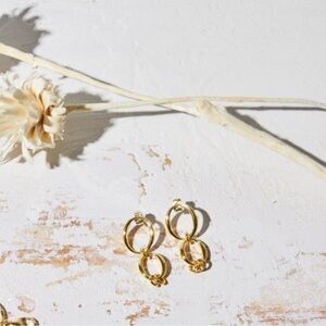 Bayou with Love Oval Gold Hoop Earrings NWT